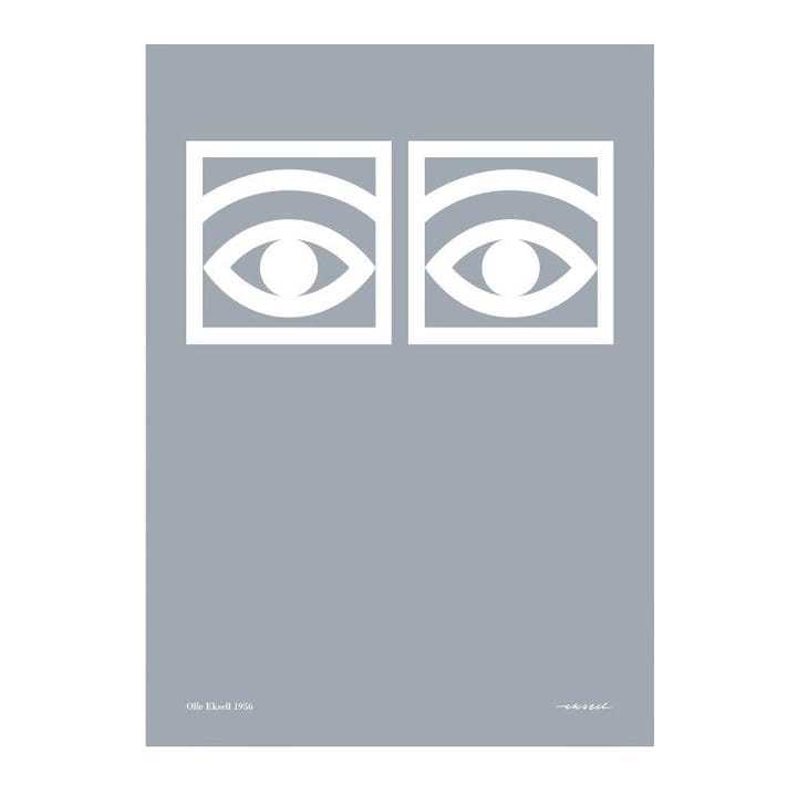 �Ögon grey poster - 50x70 cm - Olle Eksell