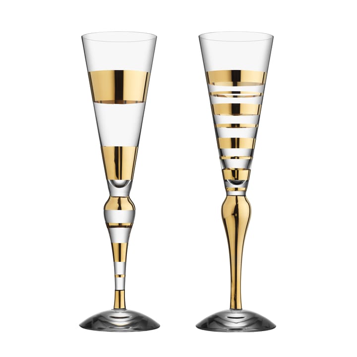 Clown Gold champagne glass 2-pack - 20 cl - Orrefors