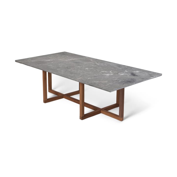 Big Ninety coffee table 70x140 cm, smoked oak base - Grey marble - OX Denmarq