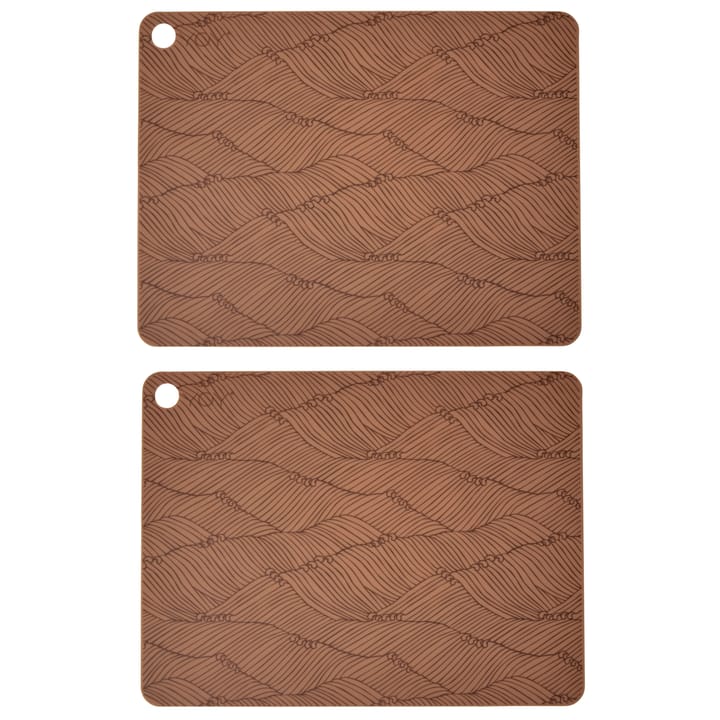 OYOY placemats with print 2-pack - caramel (orange-brown) - OYOY