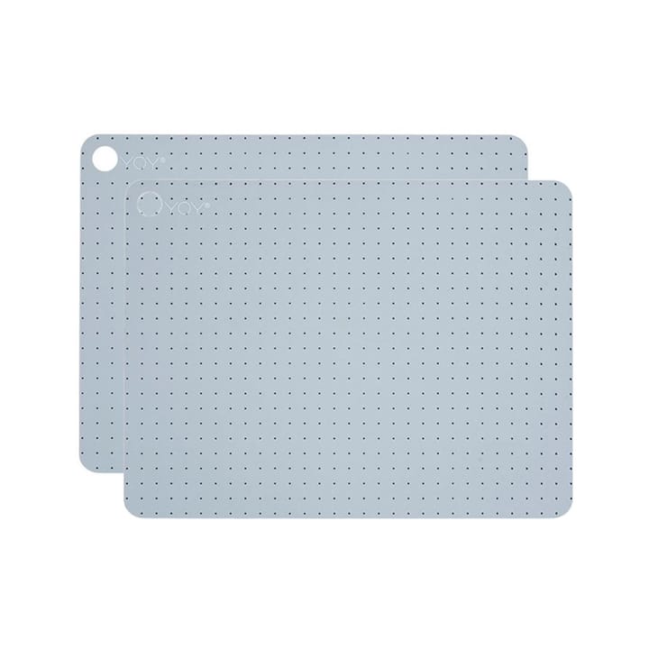 OYOY placemats with print 2-pack - grey-blue - OYOY
