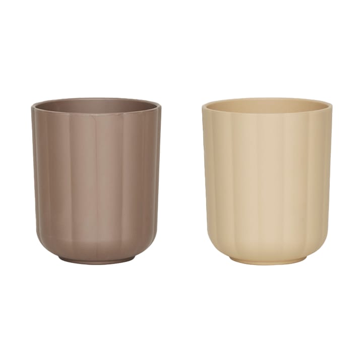 Pullo cup 2-pack - Taupe-vanilla - OYOY