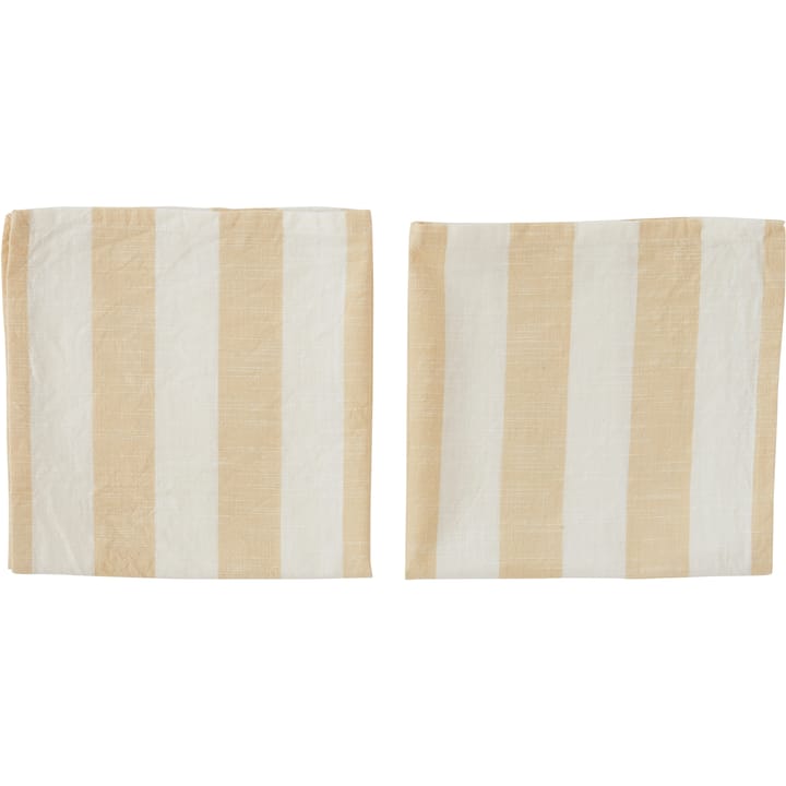 Striped napkin 45x45 cm 2-pack - Vanilla - OYOY