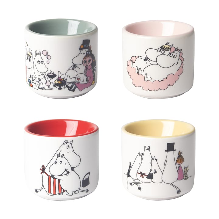 Moomin love egg cup 4 pieces - White-multi - Pluto Design