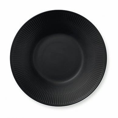 Black Fluted deep plate - Ø 24 cm - Royal Copenhagen