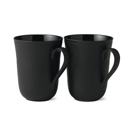 Black Fluted mug 2-pack - 33 cl - Royal Copenhagen