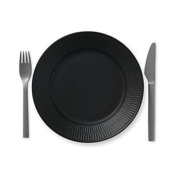 Black Fluted plate - Ø 22 cm - Royal Copenhagen