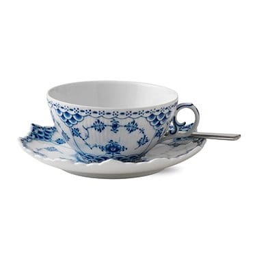Blue Fluted Full Lace tea cup and saucer - 22 cl - Royal Copenhagen