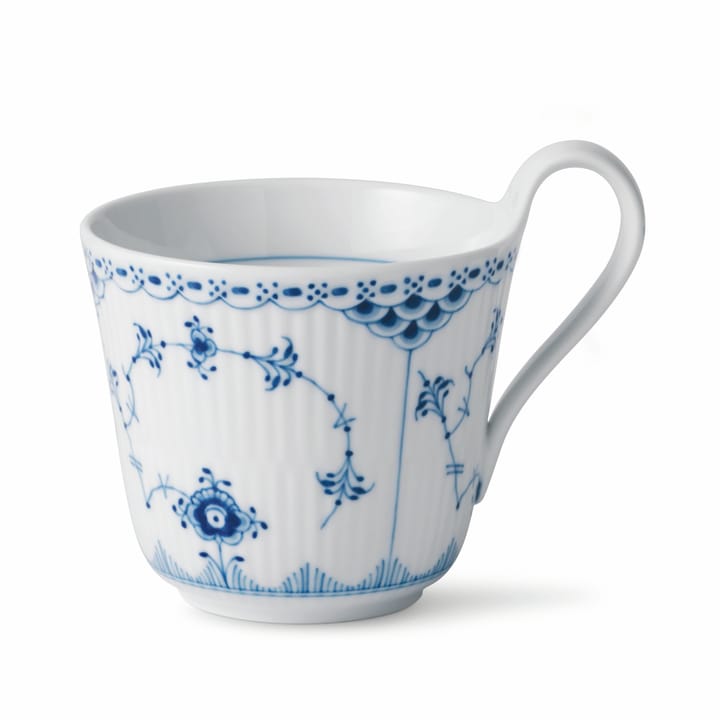 Blue Fluted Half Lace blue cup with hight handle - 33 cl - Royal Copenhagen