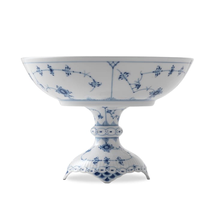 Blue Fluted Half Lace bowl with base - 15 cm - Royal Copenhagen