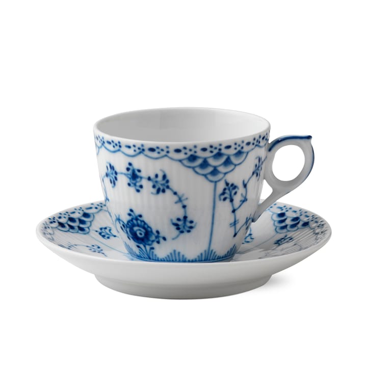Blue Fluted Half Lace cup and saucer - 17 cl - Royal Copenhagen