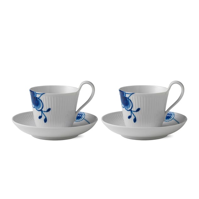 Blue Fluted Mega cup with saucer 2-pack - 25 cl - Royal Copenhagen