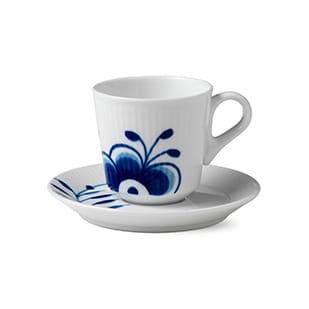 Blue Fluted Mega espresso cup with saucer - 9 cl - Royal Copenhagen