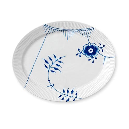 Blue Fluted Mega oval dish - Ø 33 cm - Royal Copenhagen