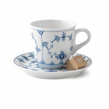 Blue Fluted Plain espresso cup with saucer - 10 cl - Royal Copenhagen