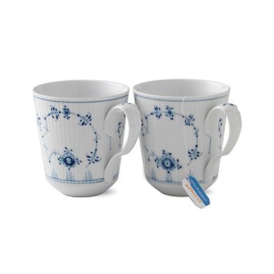 Blue Fluted Plain mug 2-pack - 37 cl - Royal Copenhagen