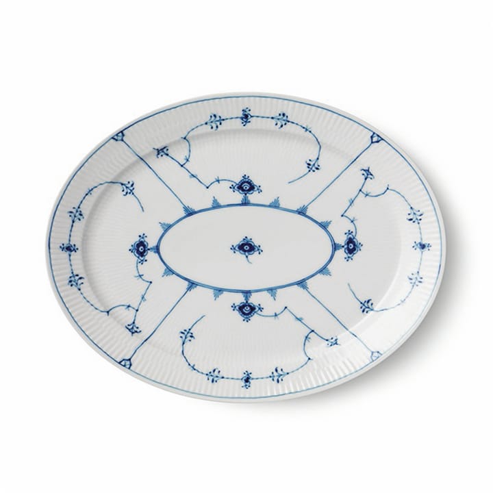Blue Fluted Plain oval dish - Ø 34 cm - Royal Copenhagen