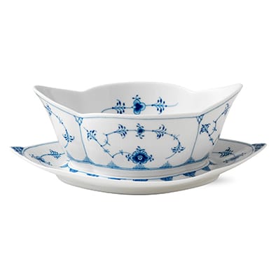 Blue Fluted Plain sauce bowl with saucer - 55 cl - Royal Copenhagen