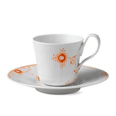 Multicoloured Elements cup with saucer - 25 cl high handle - Royal Copenhagen