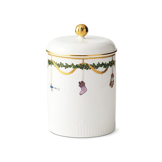 Star Fluted Christmas anniversary jar with lid - white - Royal Copenhagen