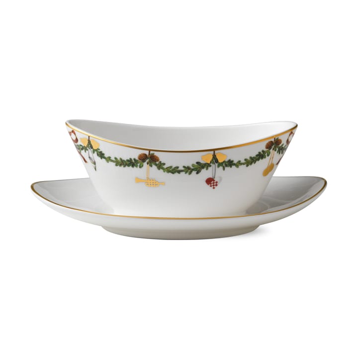 Star Fluted Christmas sauce bowl with saucer - 43 cl - Royal Copenhagen