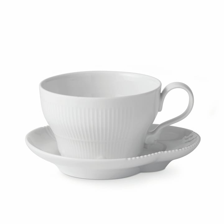 White Elements cup with saucer 26 cl - 26 cl - Royal Copenhagen