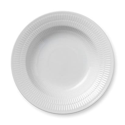 White Fluted deep plate 1 - Ø 21 cm - Royal Copenhagen