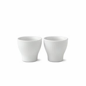 White Fluted egg cup 2-pack - 5 cm - Royal Copenhagen