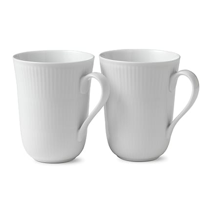 White Fluted mug 2-pack - 33 cl - Royal Copenhagen