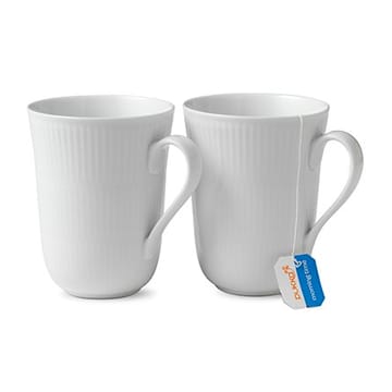 White Fluted mug 2-pack - 33 cl - Royal Copenhagen