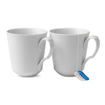 White Fluted mug 2-pack - 37 cl - Royal Copenhagen