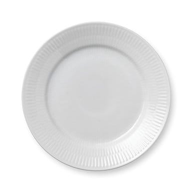 White Fluted plate - Ø 19 cm - Royal Copenhagen