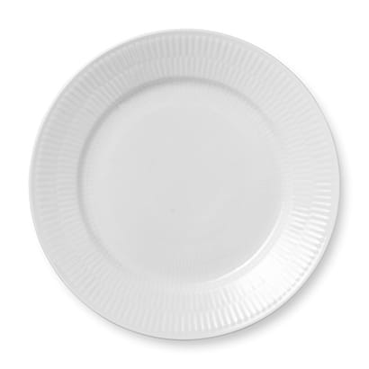 White Fluted plate - Ø 22 cm - Royal Copenhagen