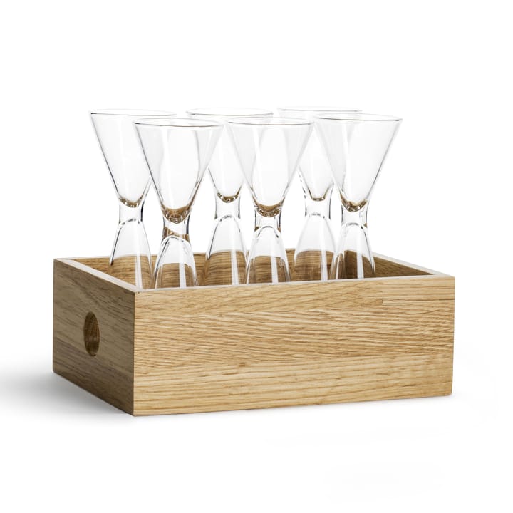 Oak snaps glass with tray 6-pack - 2-4 cl - Sagaform