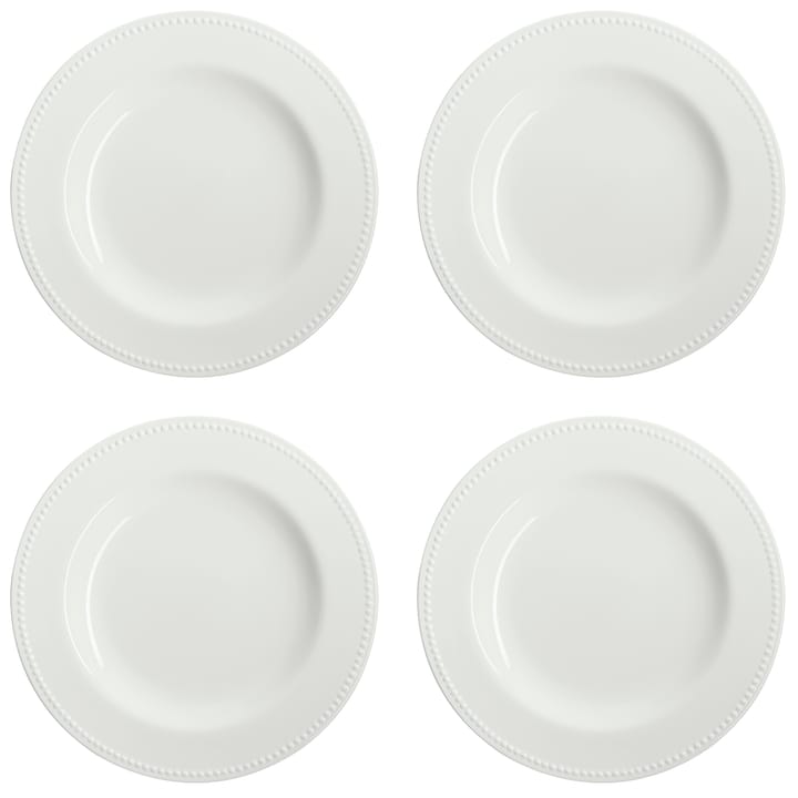 Dots plate 28 cm 4-pack - Creamy white - Scandi Living