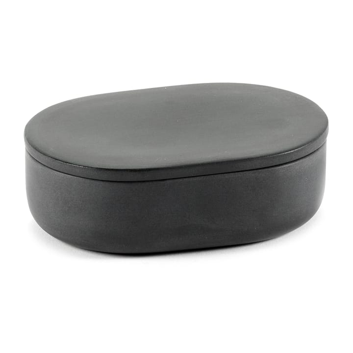 Cose storage jar oval with lid S 3.3x10.2 cm - Dark grey - Serax