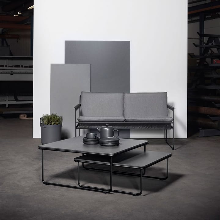 Slow 2-seat sofa - Fabric sunbrella grey. black steel stand - SMD Design