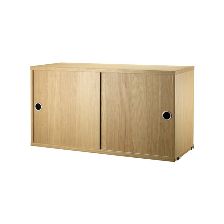 String cabinet with sliding door - Oak, 78x30 cm - String