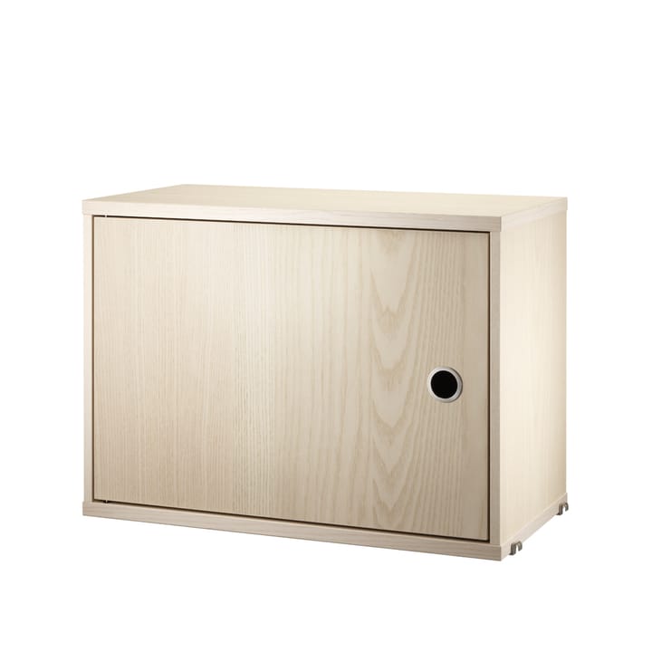 String shelf cabinet with door - Ash veneer, 58x30 cm - String