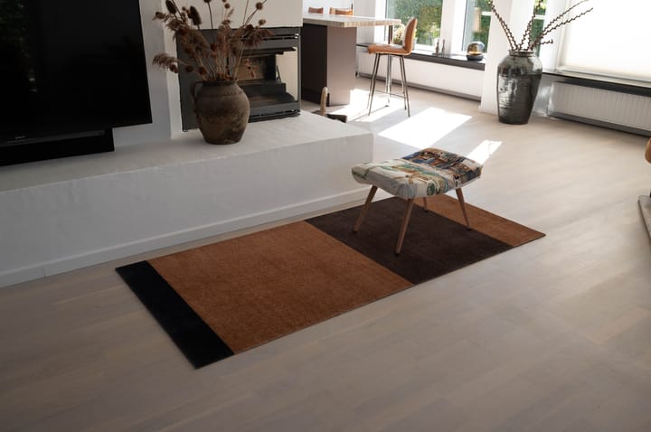 Stripes by tica. horizontal. hallway rug - Cognac-dark brown-black, 90x200 cm - tica copenhagen