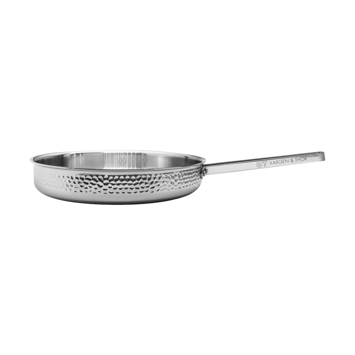 Modell M1 hammered sauce pan Ø28 cm - Chrome with lid - Vargen & Thor