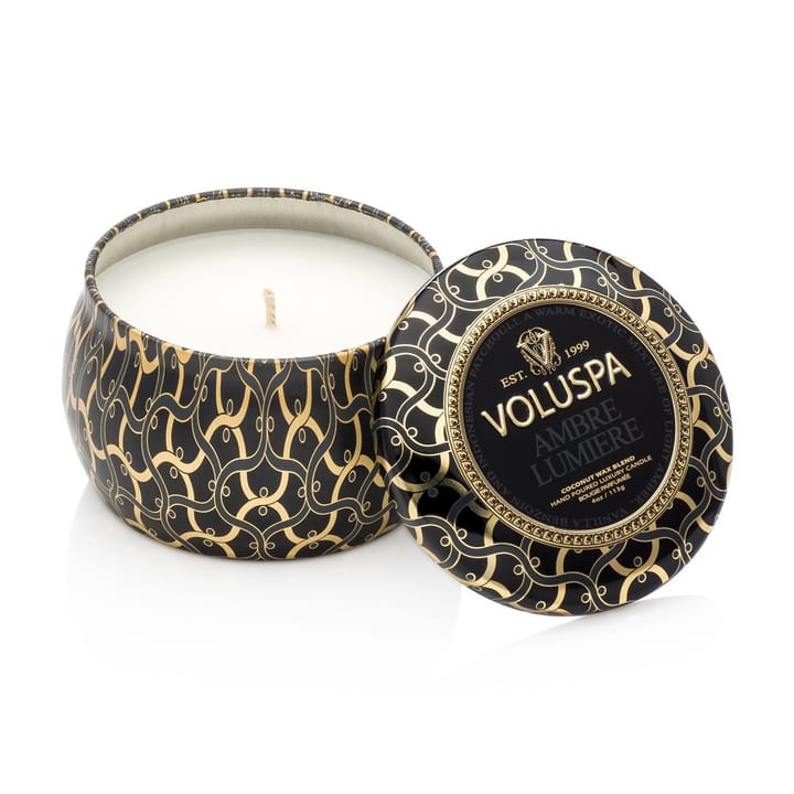 Decorative tin candle 25 hours - Ambre Lumiere - Voluspa