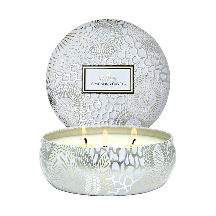 Japonica 3-wick Tin scented candle 40 hours - Sparkling Cuvée - Voluspa