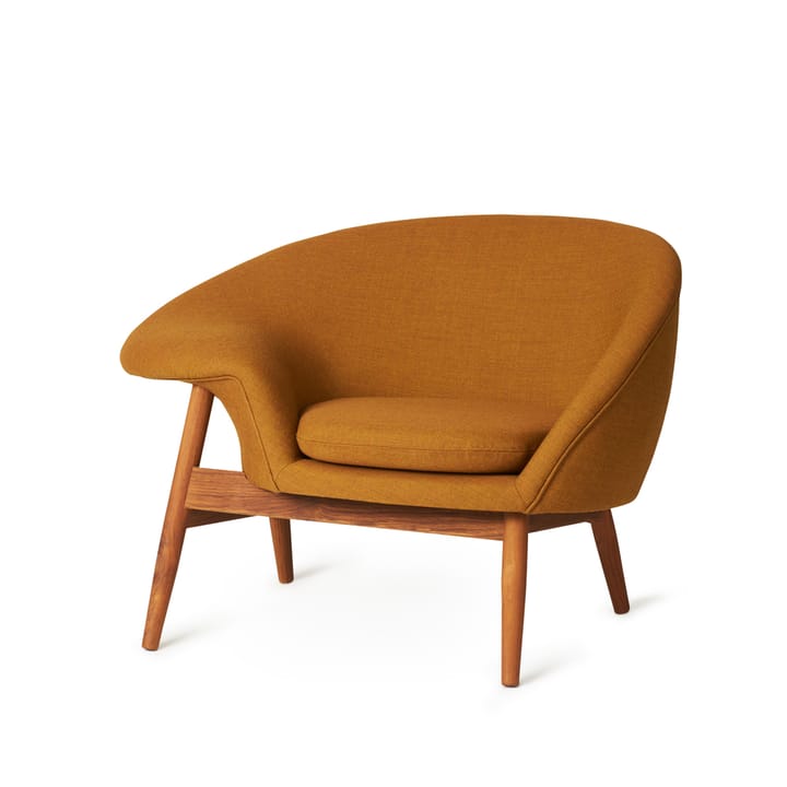 Fried Egg armchair - Fabric canvas 424 dark ochre, oiled teak legs - Warm Nordic