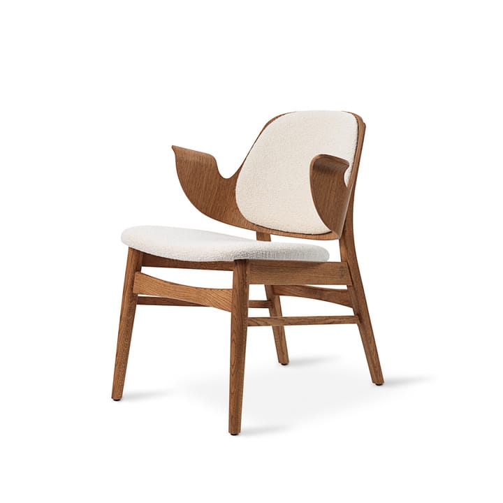 Gesture lounge chair - Fabric barnum 24 cream, oiled teak oak legs - Warm Nordic