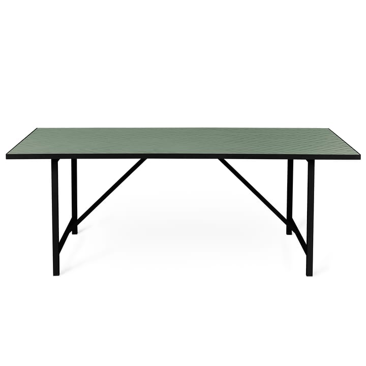 Herringbone Tile dining table black underrede - Forest green - Warm Nordic