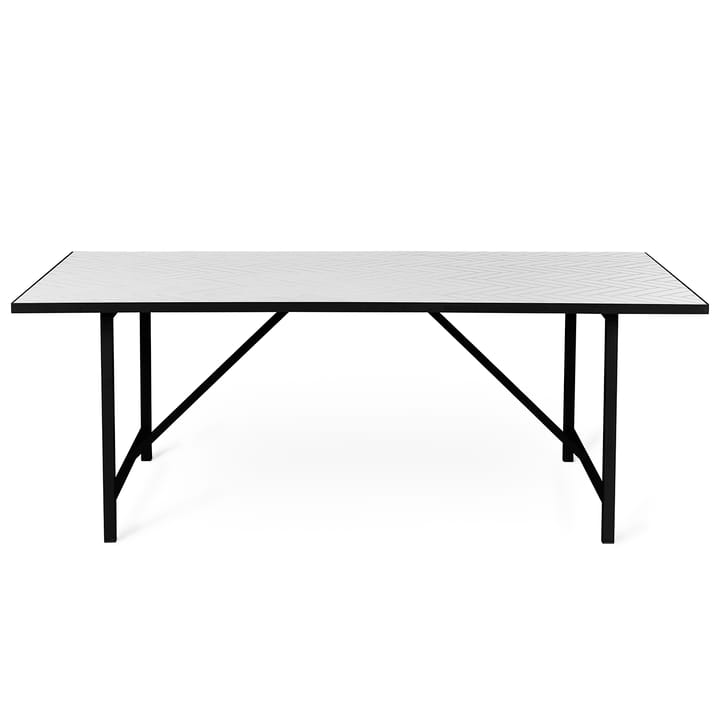 Herringbone Tile dining table black underrede - Pure white - Warm Nordic