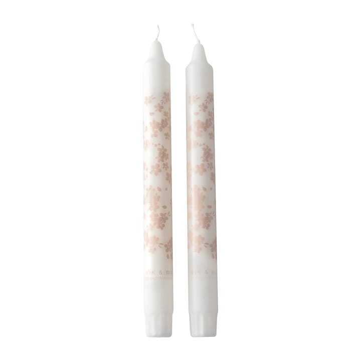 Sl�åpeblom tapered candle 2-pack - Pink - Wik & Walsøe