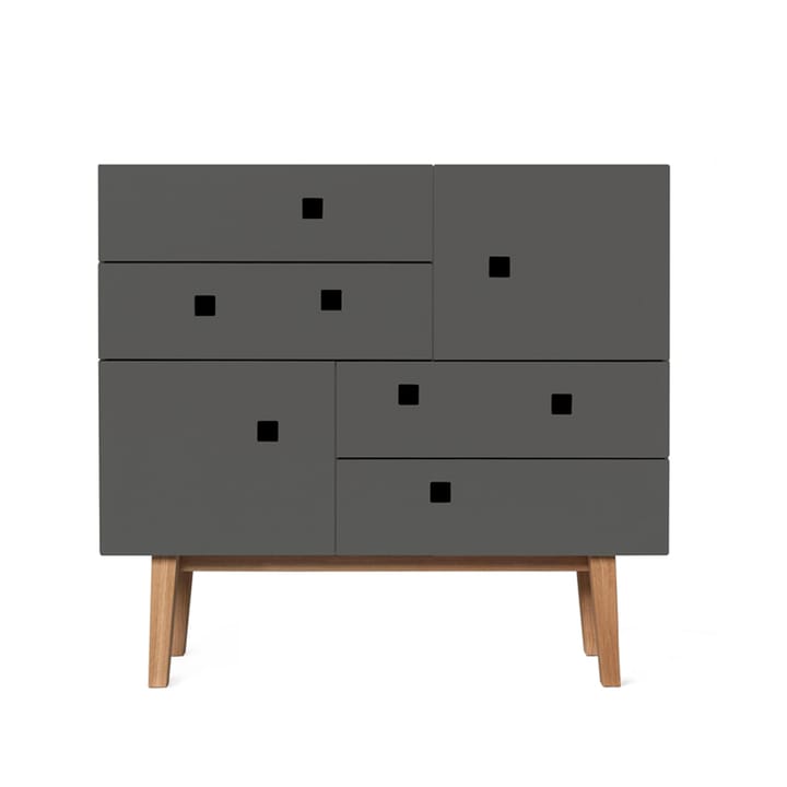 Peep B1 dresser - Slate grey, retro, oak stand - Zweed