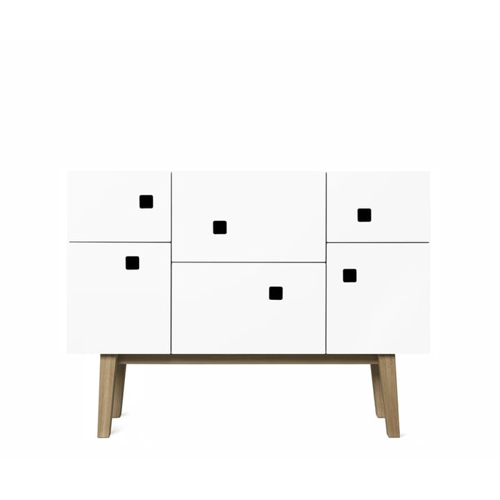 Peep C2 cabinet - White. retro. oak legs - Zweed